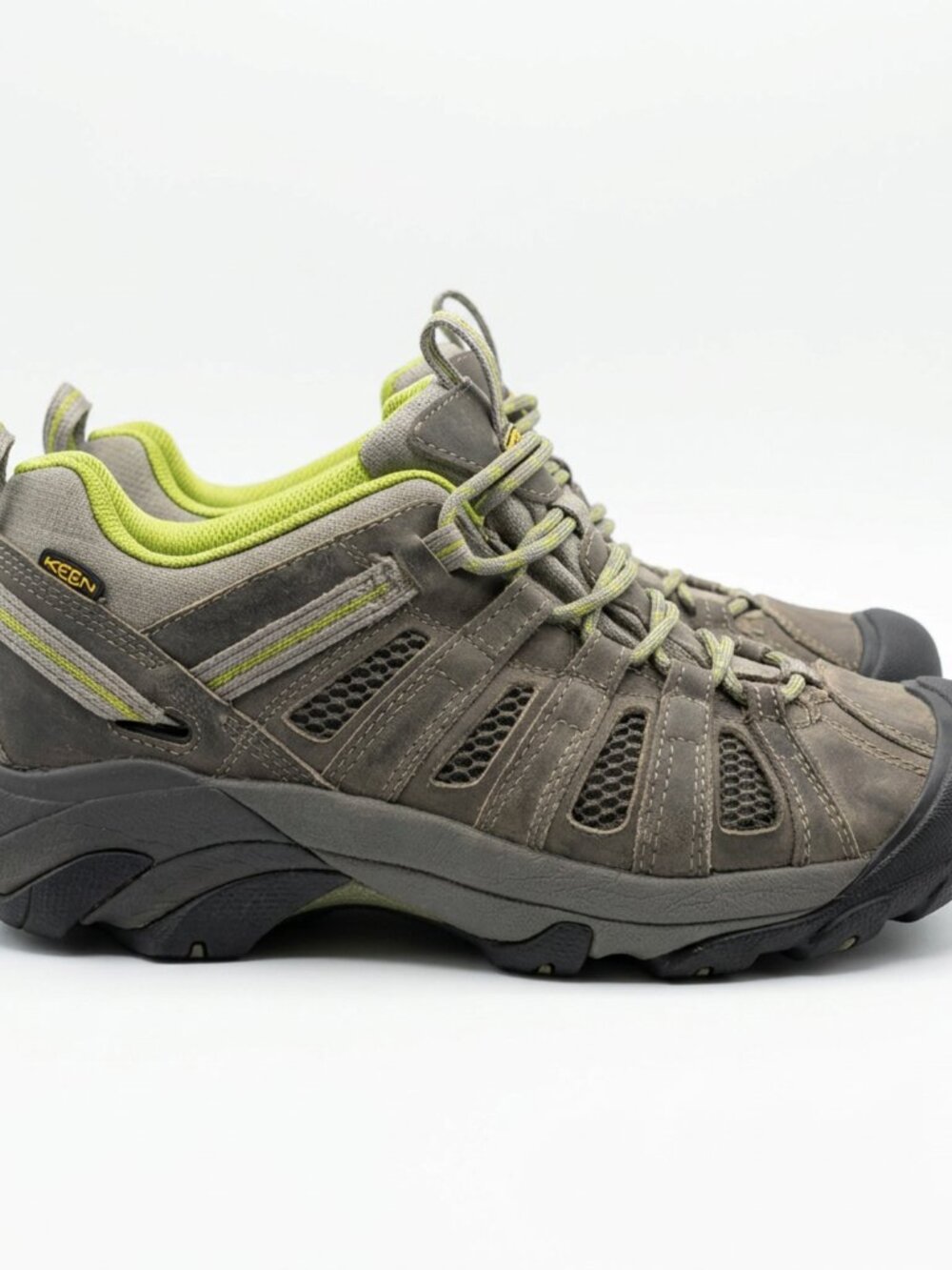 Keen Hiking Shoes Womens Sz 9.5 Green Leather Mesh Trail Outdoor